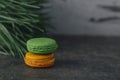 Sweet and colourful french macaroons or macaron